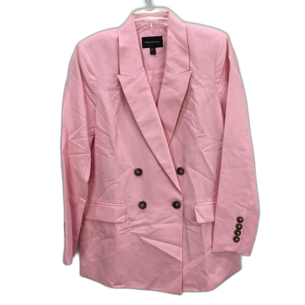 Forever New Light Pink Double Breasted Linen Blazer Ladies Size AU 14