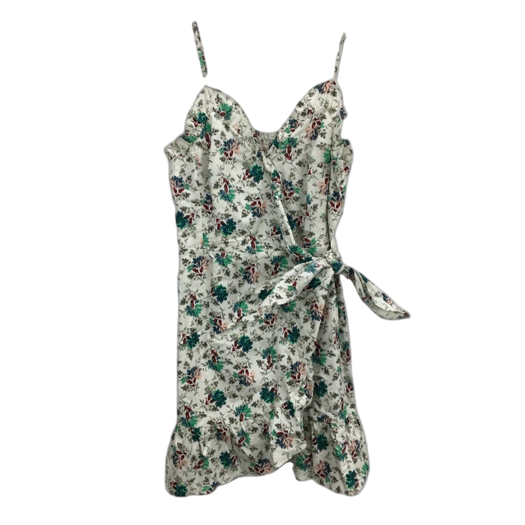 Rebecca Taylor Floral Tie Waist Zip-Back Ruffled Mini Dress Ladies Size AU 6