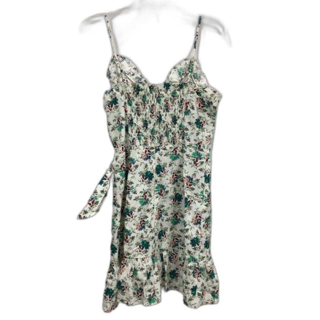 Rebecca Taylor Floral Tie Waist Zip-Back Ruffled Mini Dress Ladies Size AU 6
