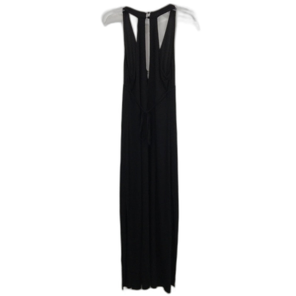Forever New Black Stretchy Open Back Double Split Maxi Dress Ladies Size AU 10