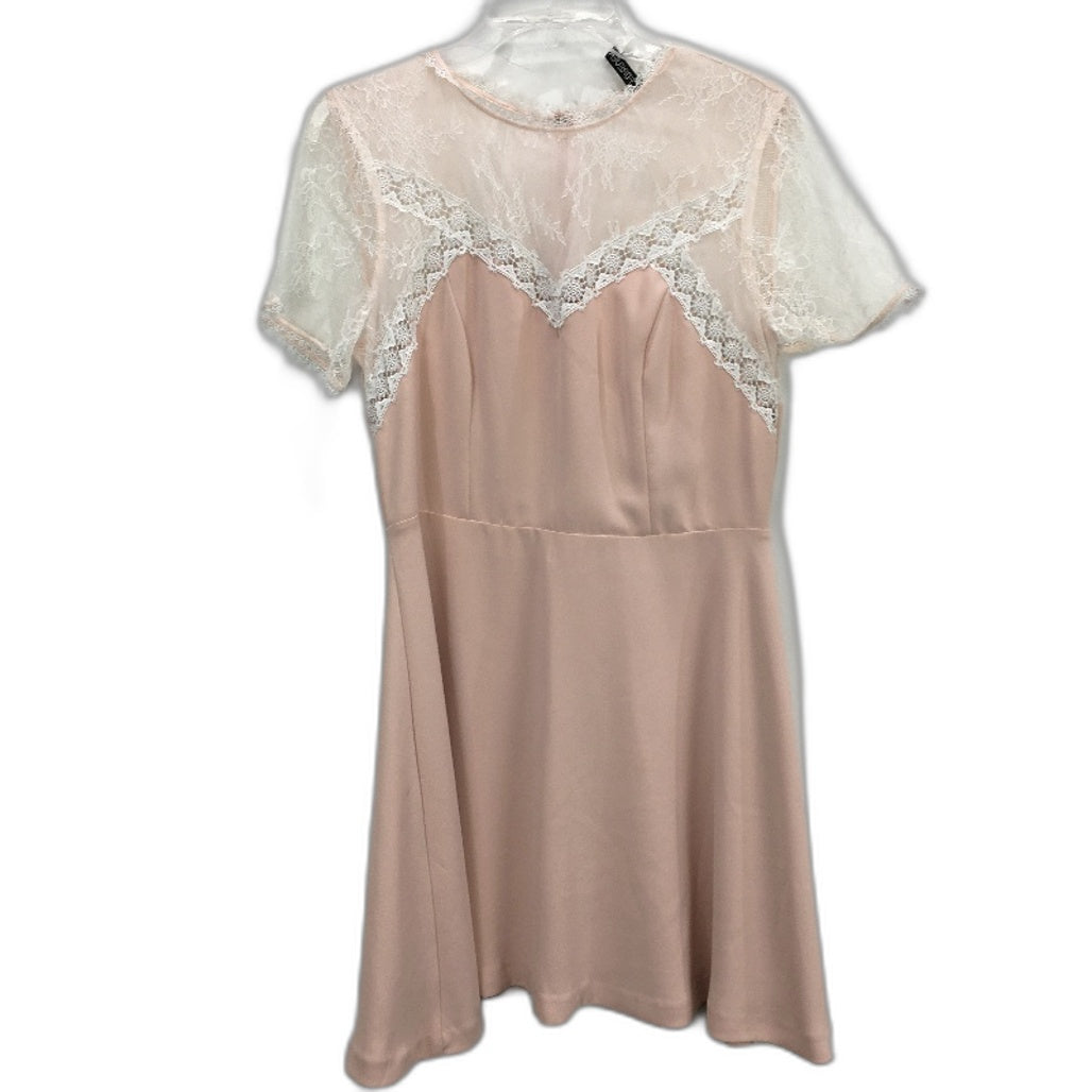 Forever New Lace Top Zip-Back Short Sleeve Mini Dress Ladies Size AU 12