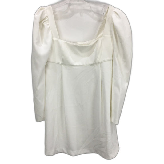 Forever New White Long Sleeve Flowy Zip-Back Mini Dress Ladies Size M/L