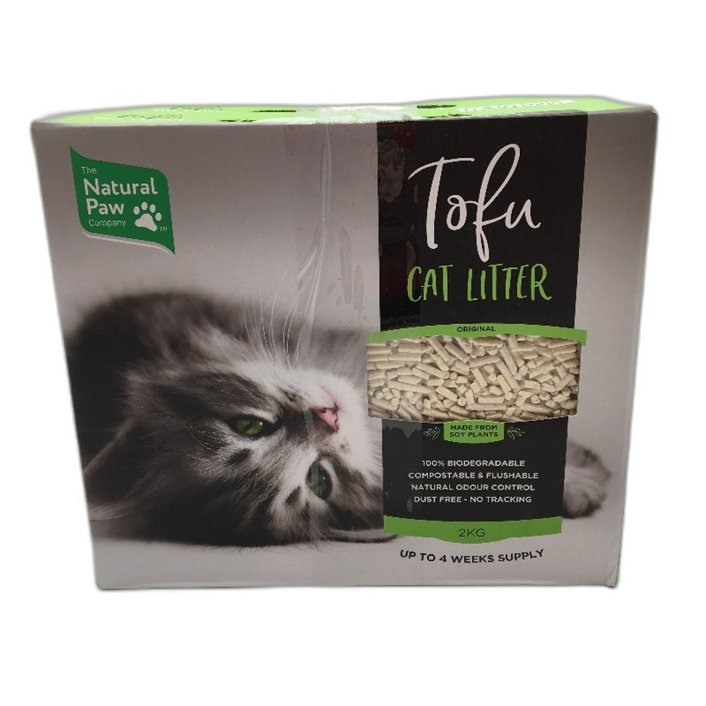 The Natural Paw Co. 2 Pk Tofu Cat Litter 4kg Total 8 Weeks Supply Odour Control