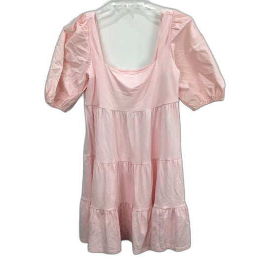 Forever New Pink Stretchy Short Puffy Sleeve Mini Dress Ladies Size AU 10 NEW