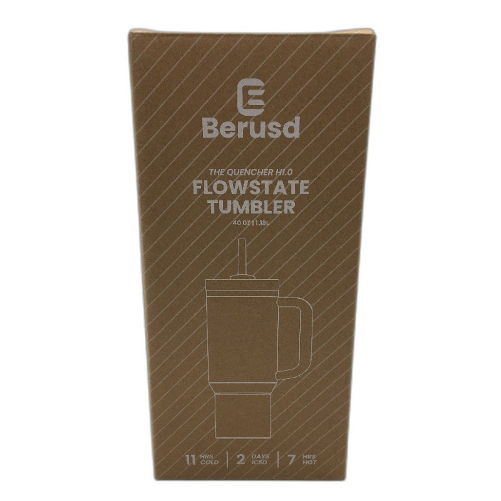 Berusd The Quencher H1.0 Flowstate Tumbler Black 11 Hrs Cold 7 Hrs Hot 1.18L NEW
