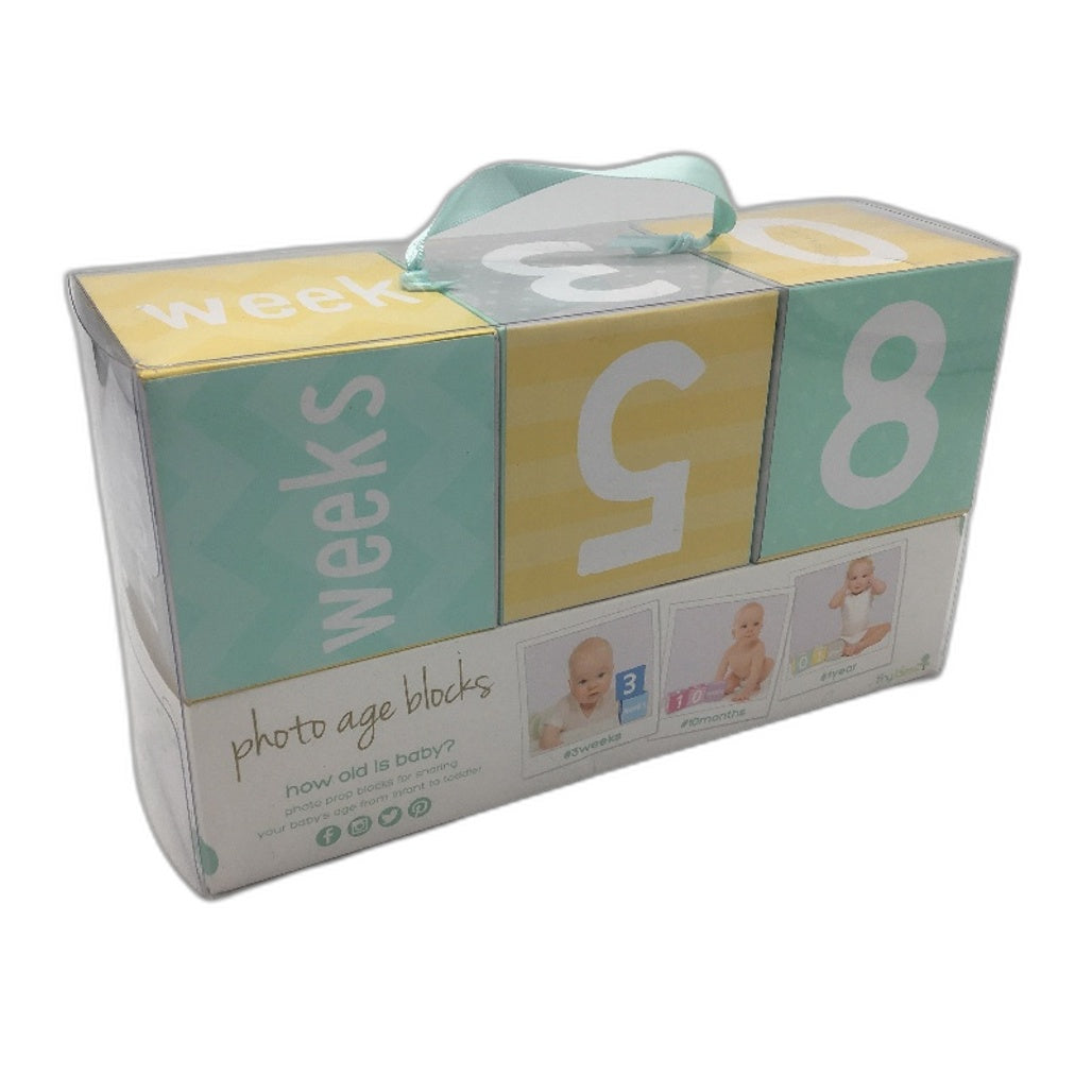 Pearhead & Tiny Ideas 2 Pack Baby Memory Book & Photo Prop Age Blocks NEW