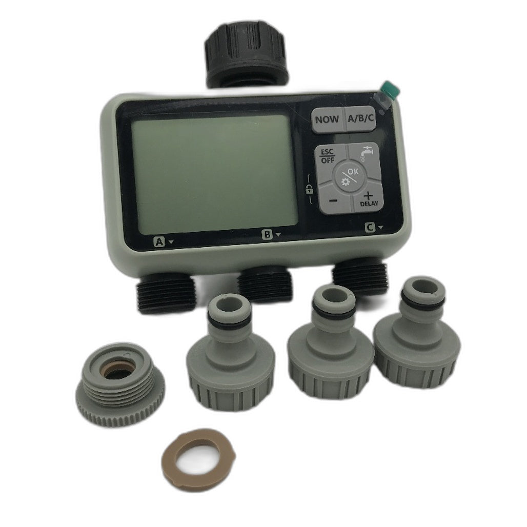 Water Timer 3 Outlet Independent Control IPX5 For BS Connector HCT-378 NEW