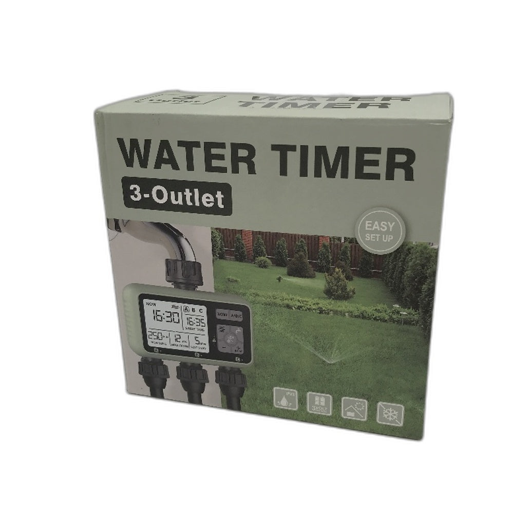 Water Timer 3 Outlet Independent Control IPX5 For BS Connector HCT-378 NEW