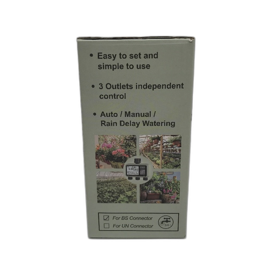 Water Timer 3 Outlet Independent Control IPX5 For BS Connector HCT-378 NEW