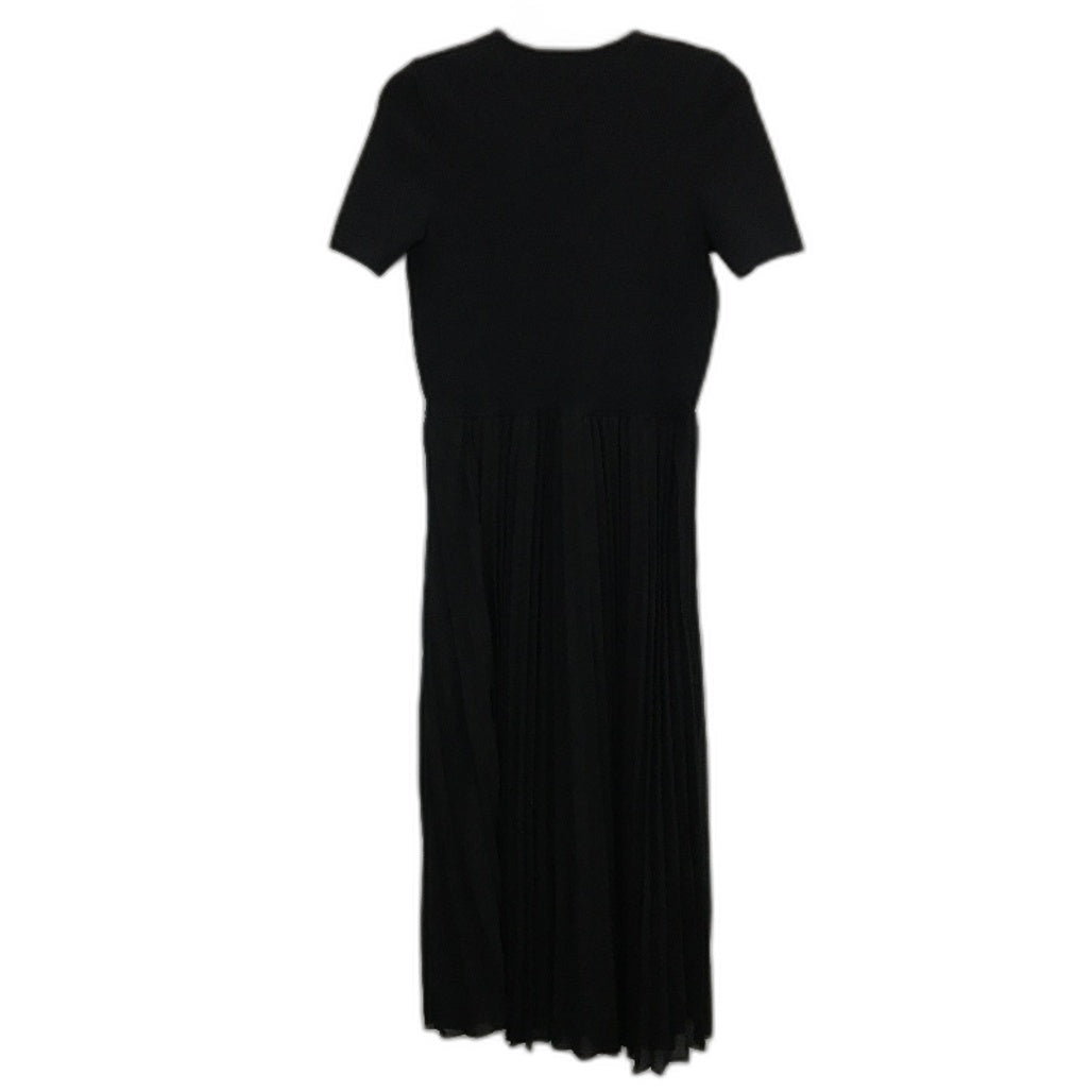 Portmans Anita Pleated Shortsleeve Black Midi Dress Ladies Size AU 10 NEW