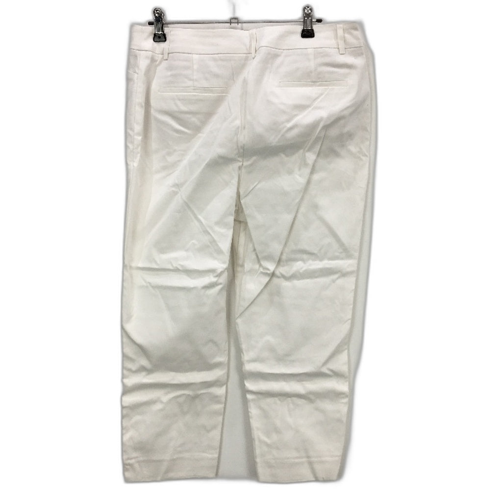 Jacqui E Oxford 58cm In Leg Slim Fit White Cotton Capri Ladies Size AU 12 NEW