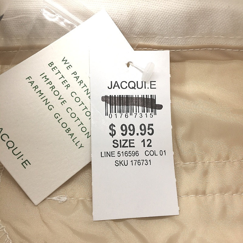 Jacqui E Oxford 58cm In Leg Slim Fit White Cotton Capri Ladies Size AU 12 NEW