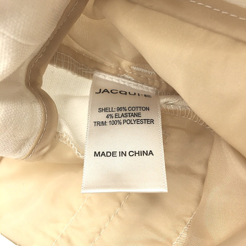 Jacqui E Oxford 58cm In Leg Slim Fit White Cotton Capri Ladies Size AU 12 NEW