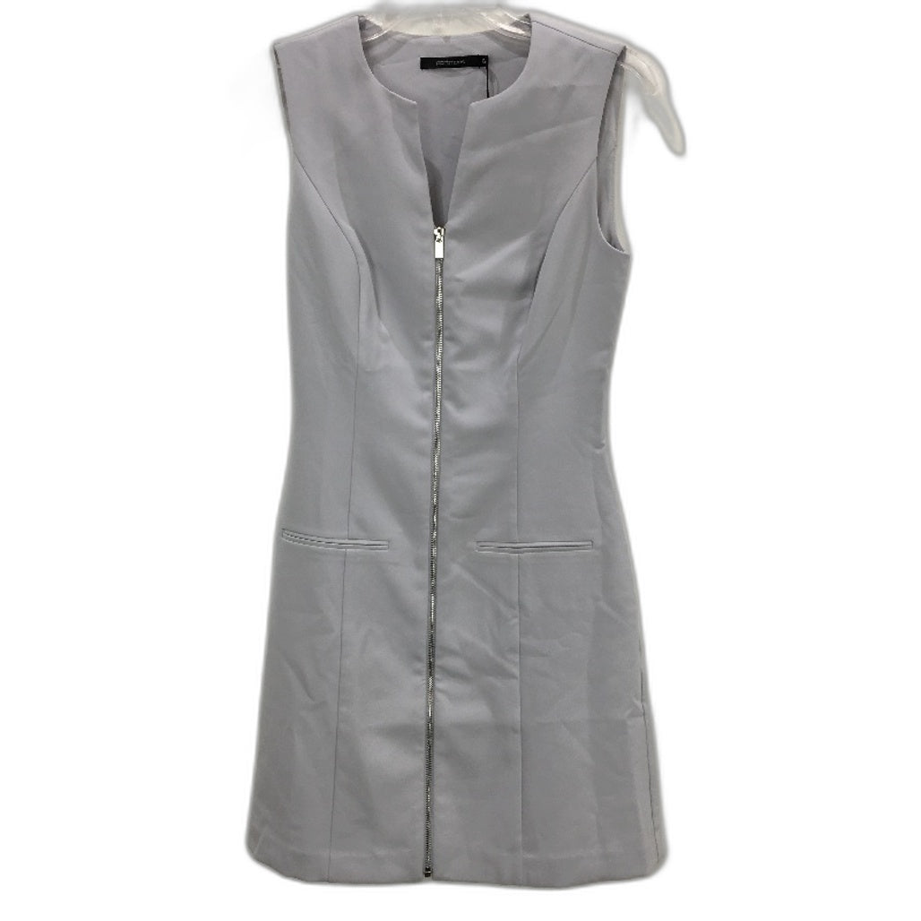 Portmans Soho Zip Front Sleeveless Dove Grey Mini Dress Ladies Size AU 6 NEW
