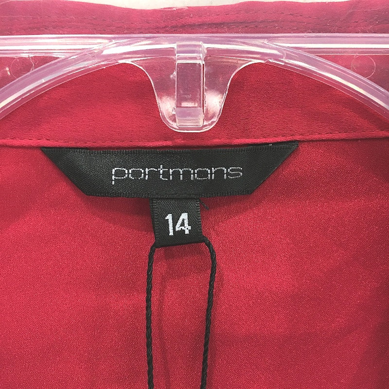 Portmans Chantelle Satin Fuschia Shortsleeve Wrap Dress Ladies Size AU 14 NEW