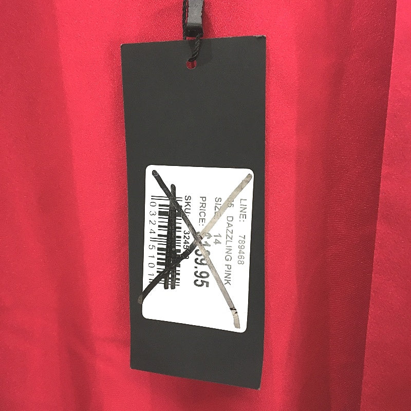 Portmans Chantelle Satin Fuschia Shortsleeve Wrap Dress Ladies Size AU 14 NEW