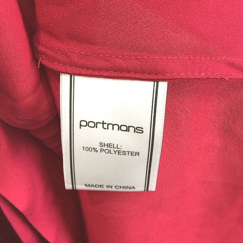 Portmans Chantelle Satin Fuschia Shortsleeve Wrap Dress Ladies Size AU 14 NEW