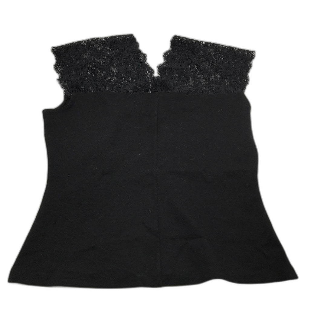 Portmans Lana Lace Sleeveless Black Ponte Top Ladies Size Medium NEW