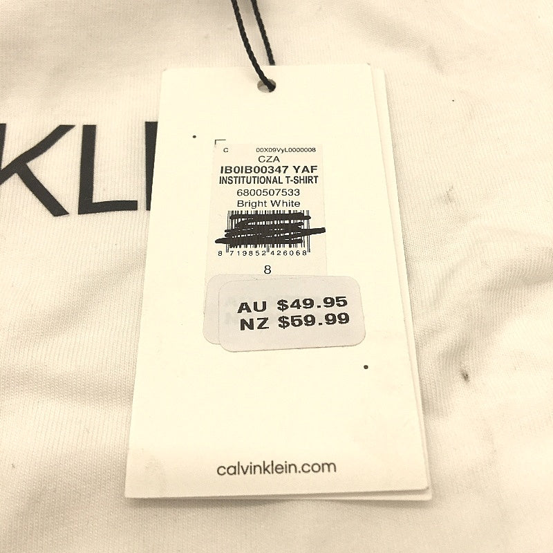 Calvin Klein Jeans Institutional Basic White Crew T-Shirt Boys Size AU 8 NEW