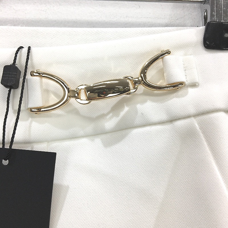 Portmans Soho South High Rise Gold Chain White Culotte Ladies Size AU 6 NEW