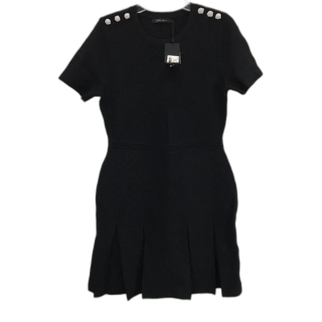 Portmans Liz Box Pleat Milano Knit Black Mini Dress Ladies Size Medium NEW
