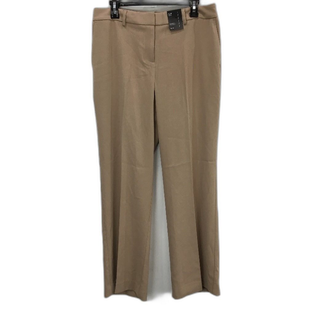 Jacqui E Crepe Wide Leg Beige Full Length Suit Pant Ladies Size AU 12 NEW