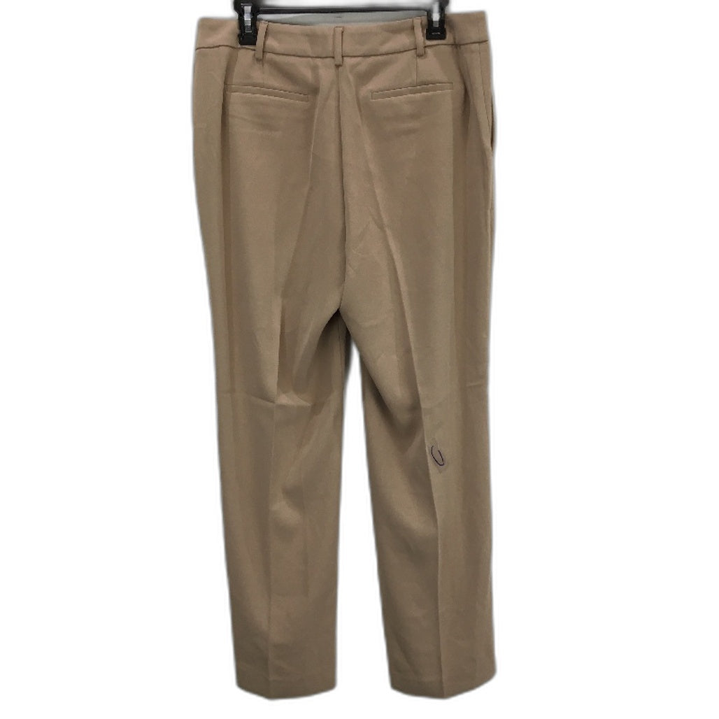 Jacqui E Crepe Wide Leg Beige Full Length Suit Pant Ladies Size AU 12 NEW