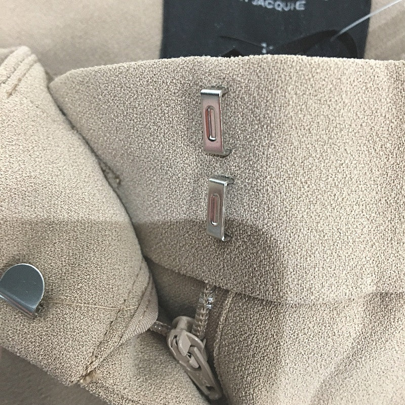 Jacqui E Crepe Wide Leg Beige Full Length Suit Pant Ladies Size AU 12 NEW