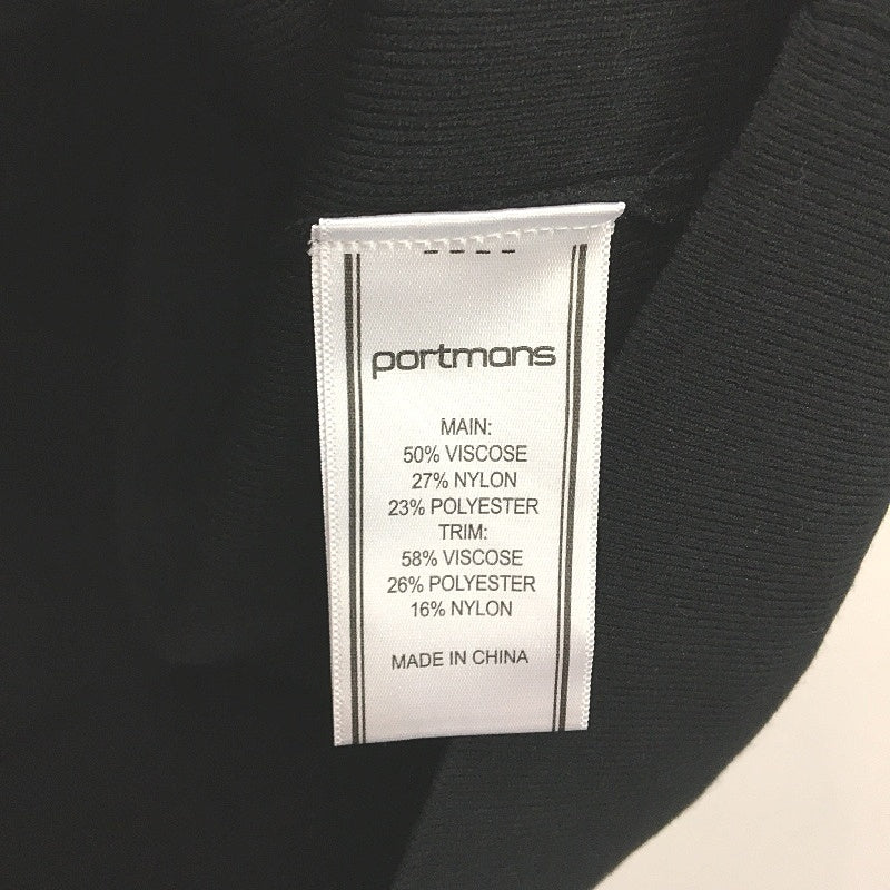 Portmans Sandy Tipped Gold Button Black Cream Midi Skirt Ladies Size AU 2XL NEW