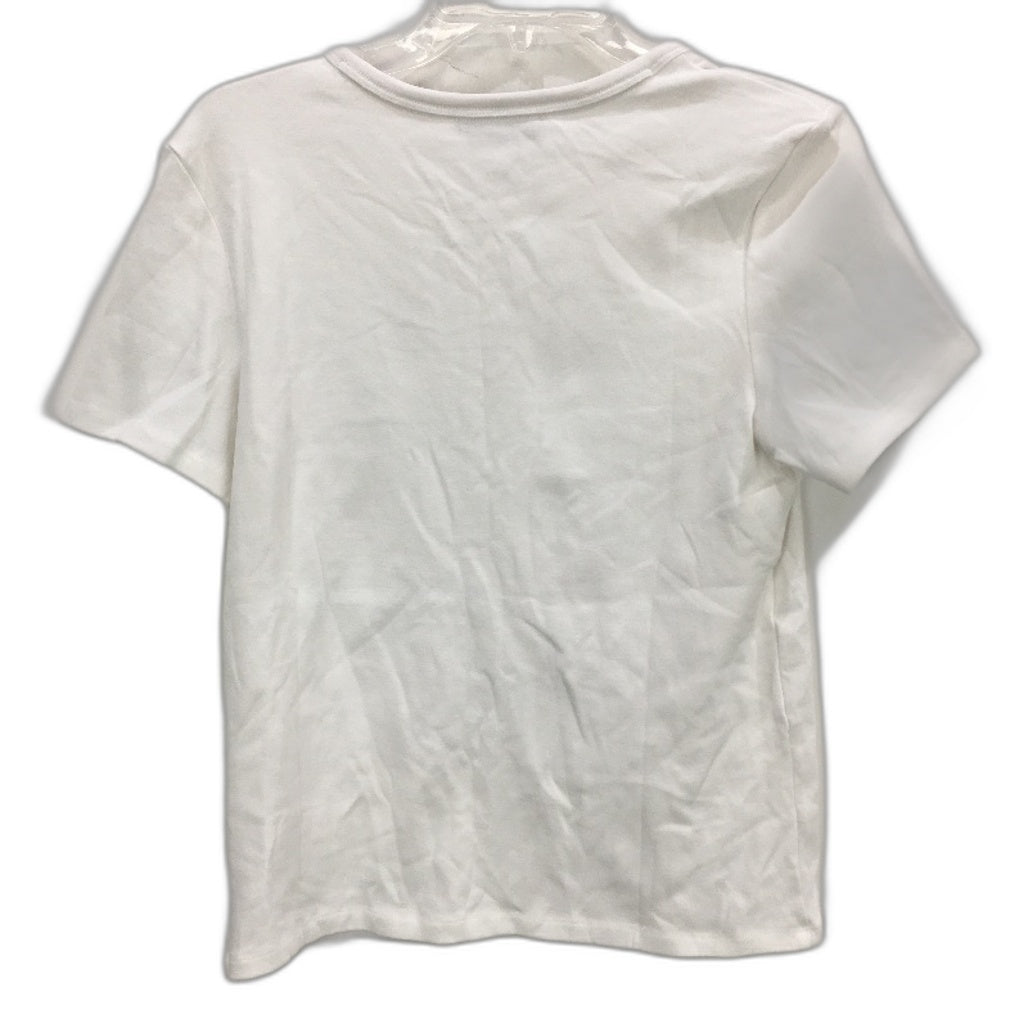 Just Jeans Farah Pocket White Crew Neck Cotton Tee Ladies Size Medium NEW