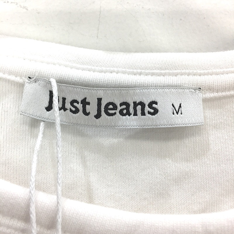 Just Jeans Farah Pocket White Crew Neck Cotton Tee Ladies Size Medium NEW