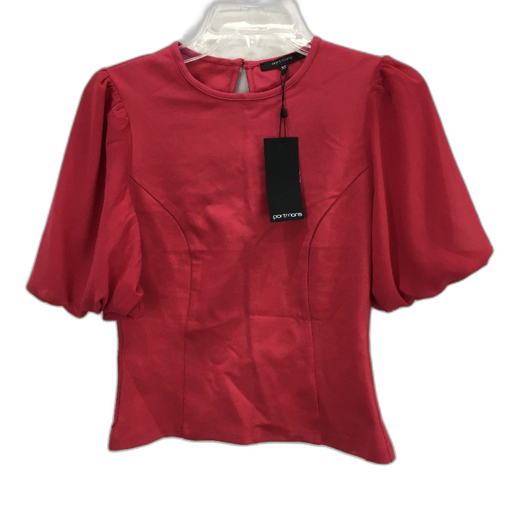 Portmans Wild Berry Red Crew Puff Short Sleeve Top Ladies Size XS NEW