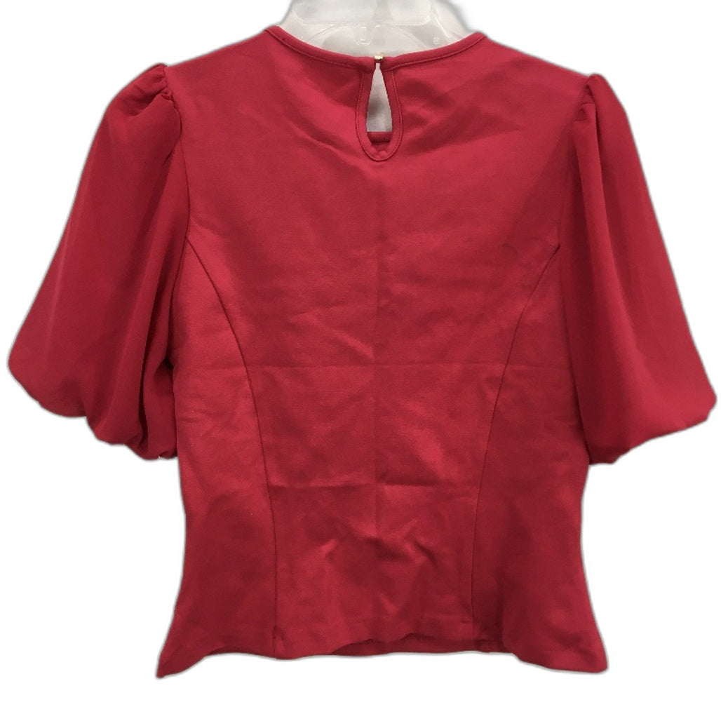 Portmans Wild Berry Red Crew Puff Short Sleeve Top Ladies Size XS NEW