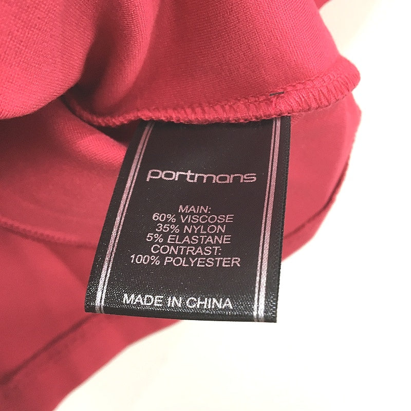 Portmans Wild Berry Red Crew Puff Short Sleeve Top Ladies Size XS NEW