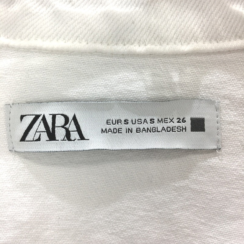 ZARA White 100% Cotton Denim Button Down Collared Shirt Jacket Mens Size S