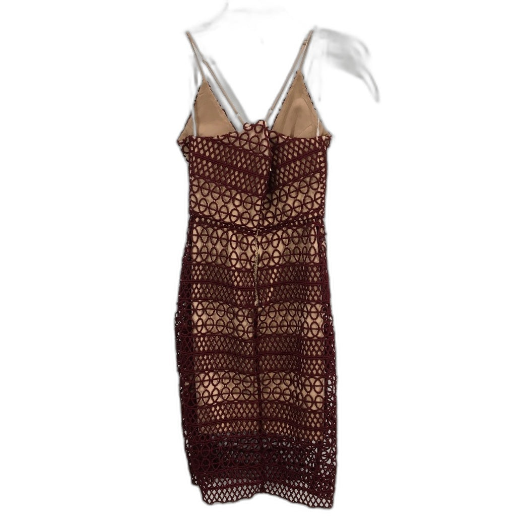 Pilgrim Burgundy Lined Hollow Mini Cami Cocktail Dress Womens Size 6 NEW