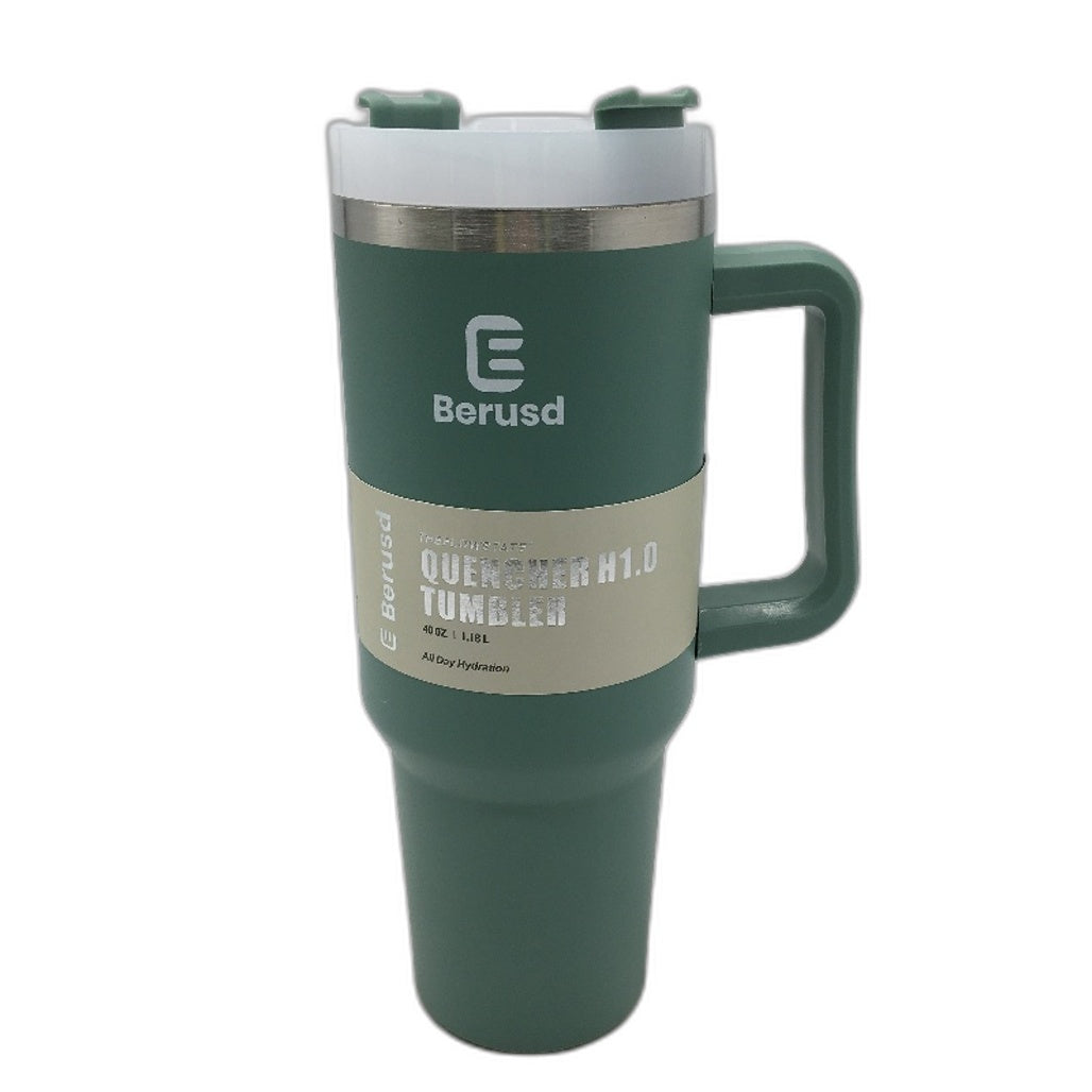 Berusd Green The Quencher H1.0 Flowstate Insulated Tumbler 1.18L With Straw NEW
