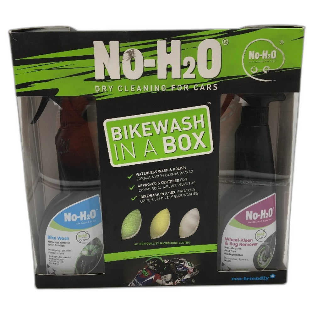 No-H2O Eco Friendly Dry Cleaning For Cars Motorcycle Bike Wash In A Box Kit NEW