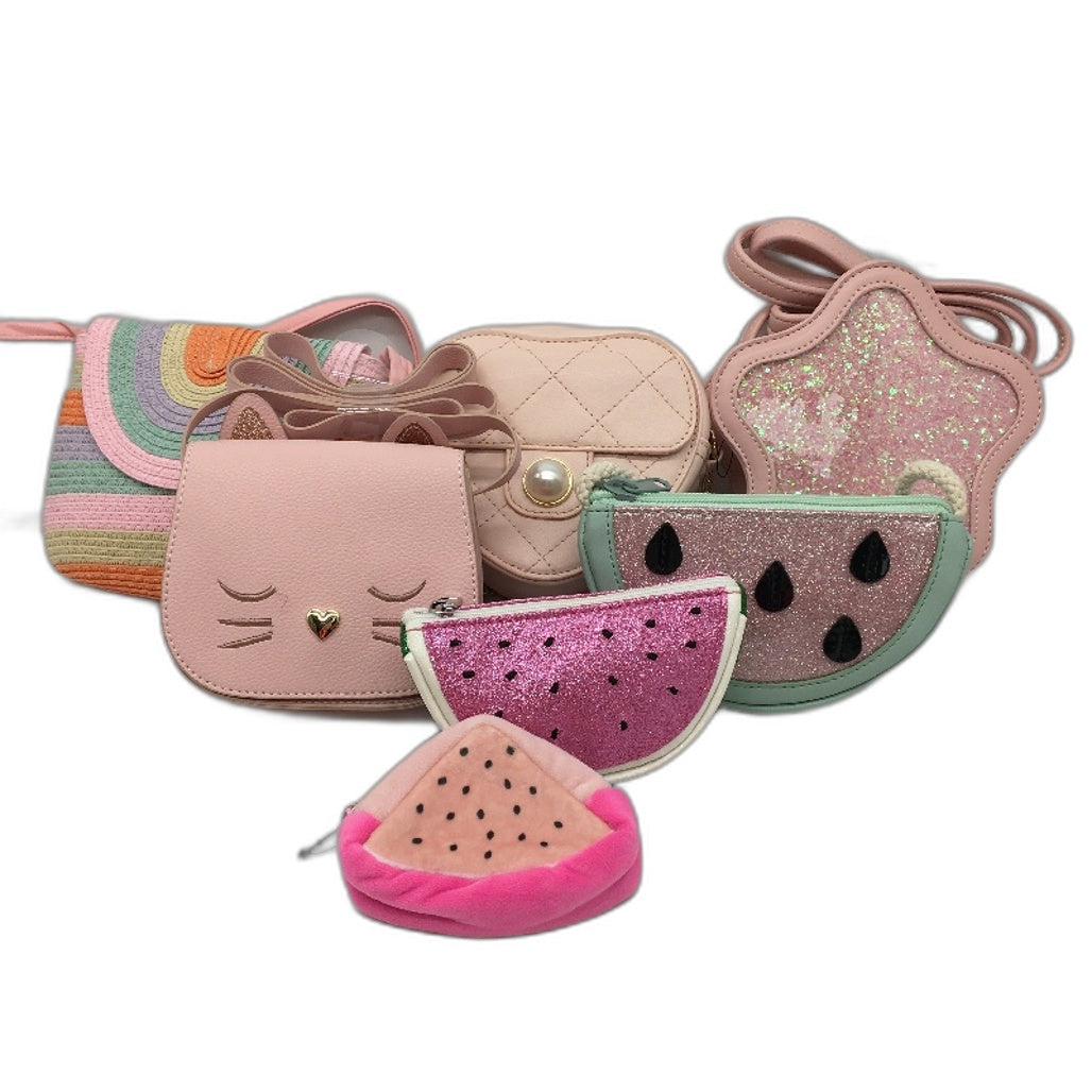 Target Cute 7 Piece Mixed Pink Toned Mini Hand Bag Purse Kids Adults Pack NEW