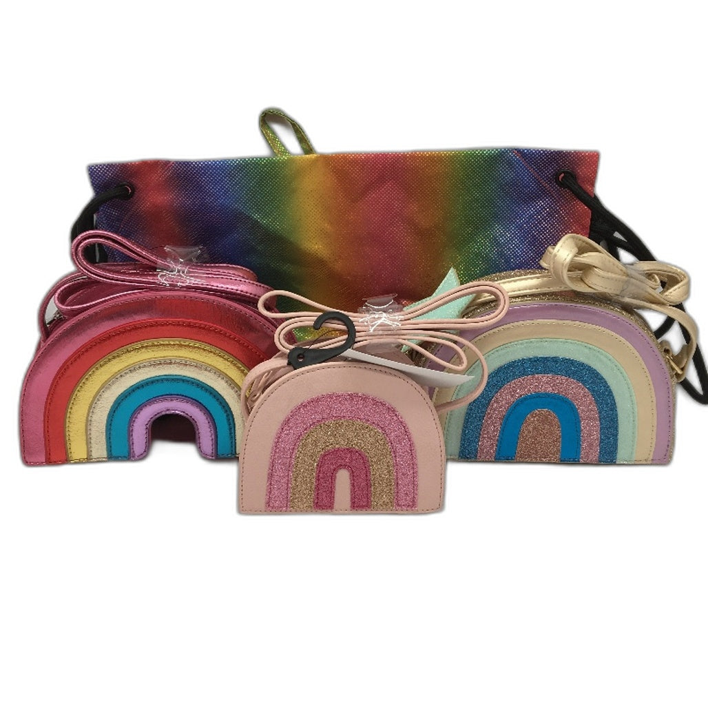 Target Cute 7Pce Mixed Styles Rainbow Themde Mini Hand Bag Access Kids Pack NEW