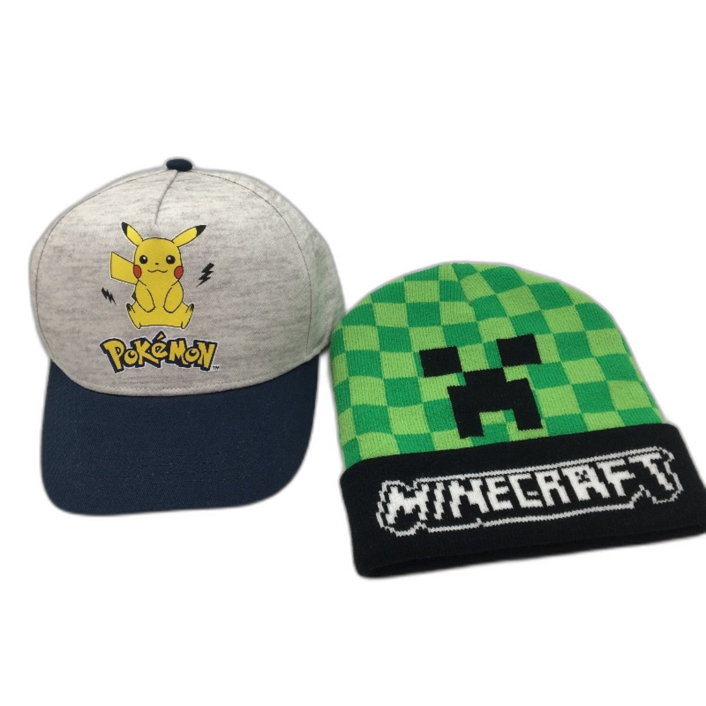 Target 4 Piece Sonic Pokemon & Minecraft Cap & Accessory 4-6Yrs Kids Pack NEW