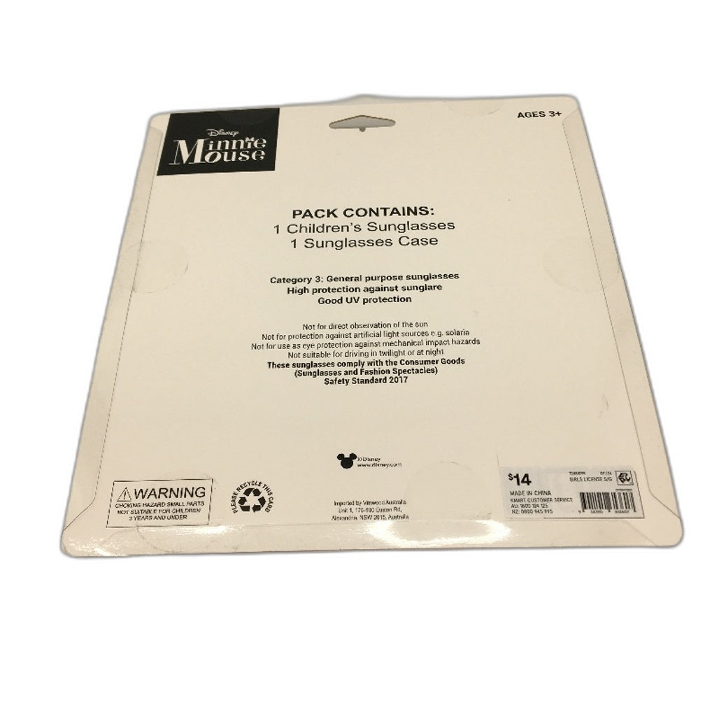 Target Disney Minnie Mouse 5 Piece Bag Glasses Hats Kids Pack Size 4-6Yrs NEW