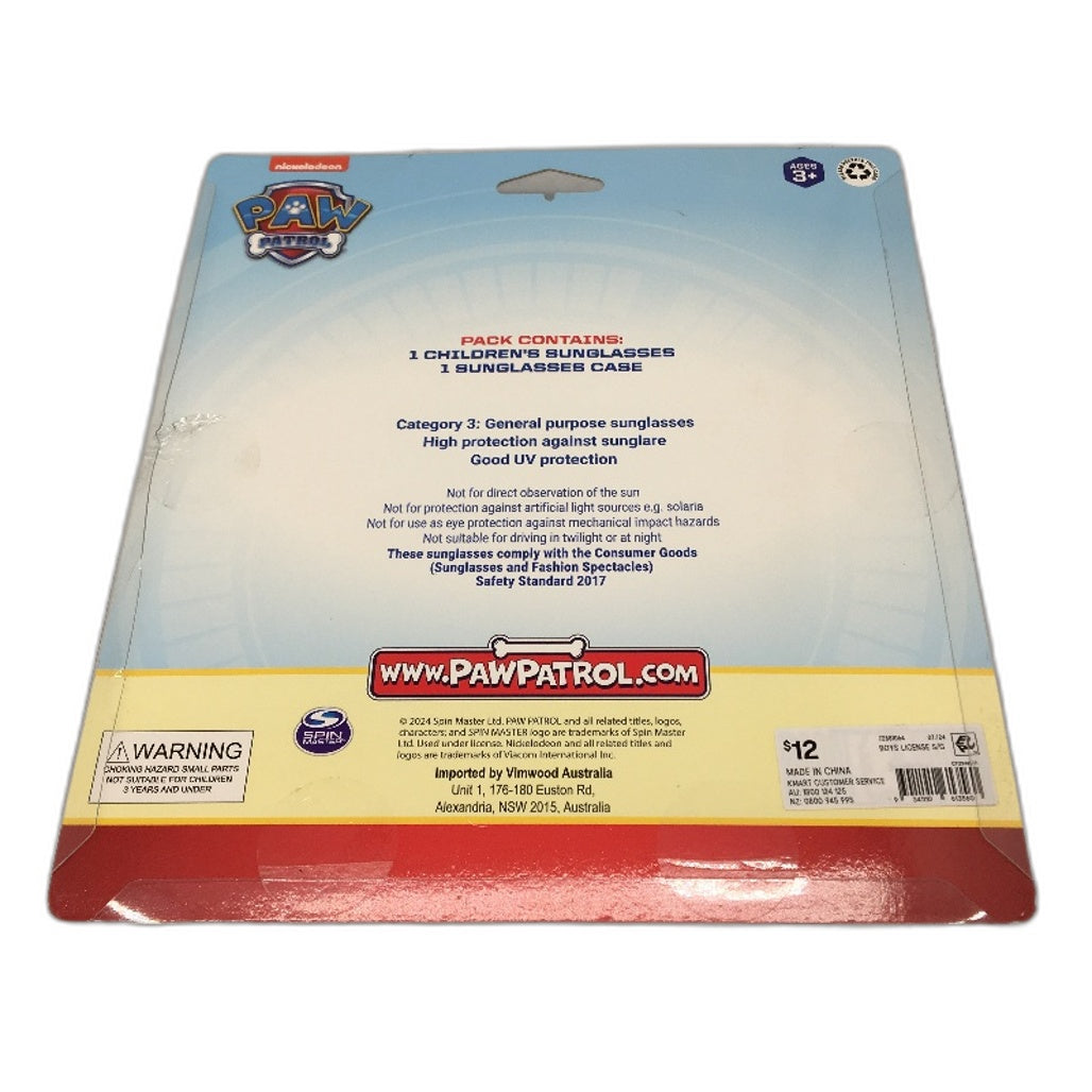 Nickelodeon Paw Patrol Glasses, Case & Blue Boot Slippers Size 7 Kids Pack NEW