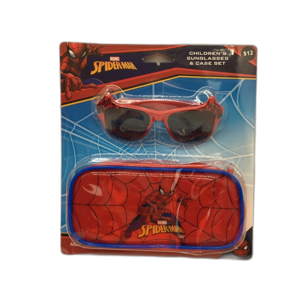 Marvel Spiderman Red 3 Baseball Size 4-6Yrs & Glasses With Case Kids Pack NEW