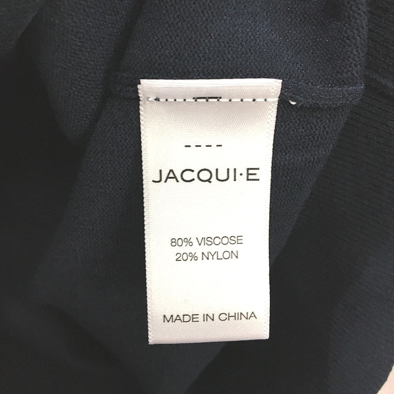 Jacqui E Mila 3/4 Sleeve Navy Blue Scallop Cardi Ladies Size Medium NEW