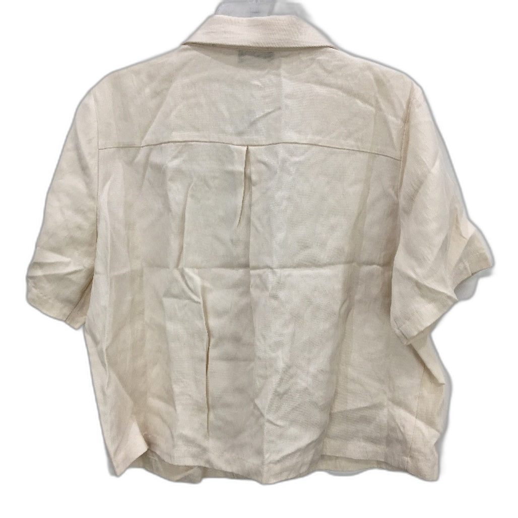 Dotti Holly Tie Front Cream Open Shirt Shortsleeve Top Ladies Size AU 14 NEW