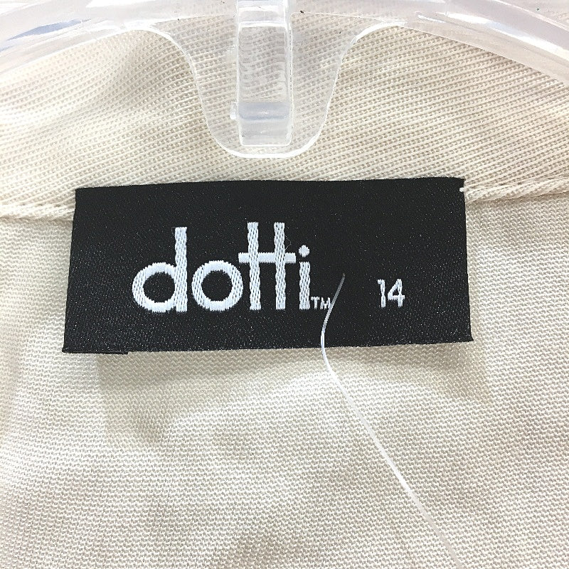 Dotti Holly Tie Front Cream Open Shirt Shortsleeve Top Ladies Size AU 14 NEW