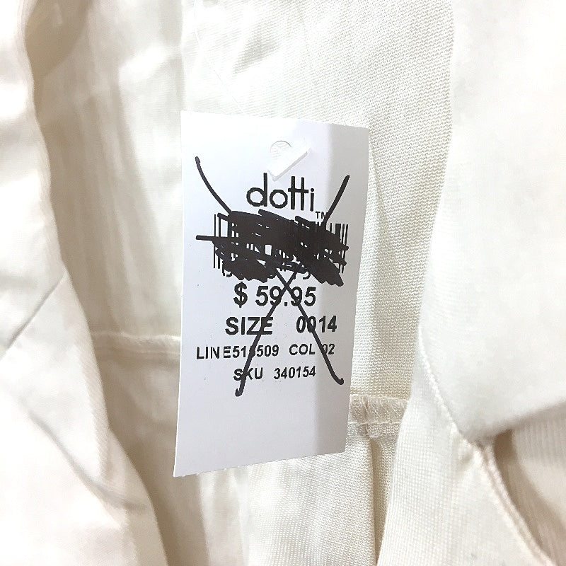 Dotti Holly Tie Front Cream Open Shirt Shortsleeve Top Ladies Size AU 14 NEW