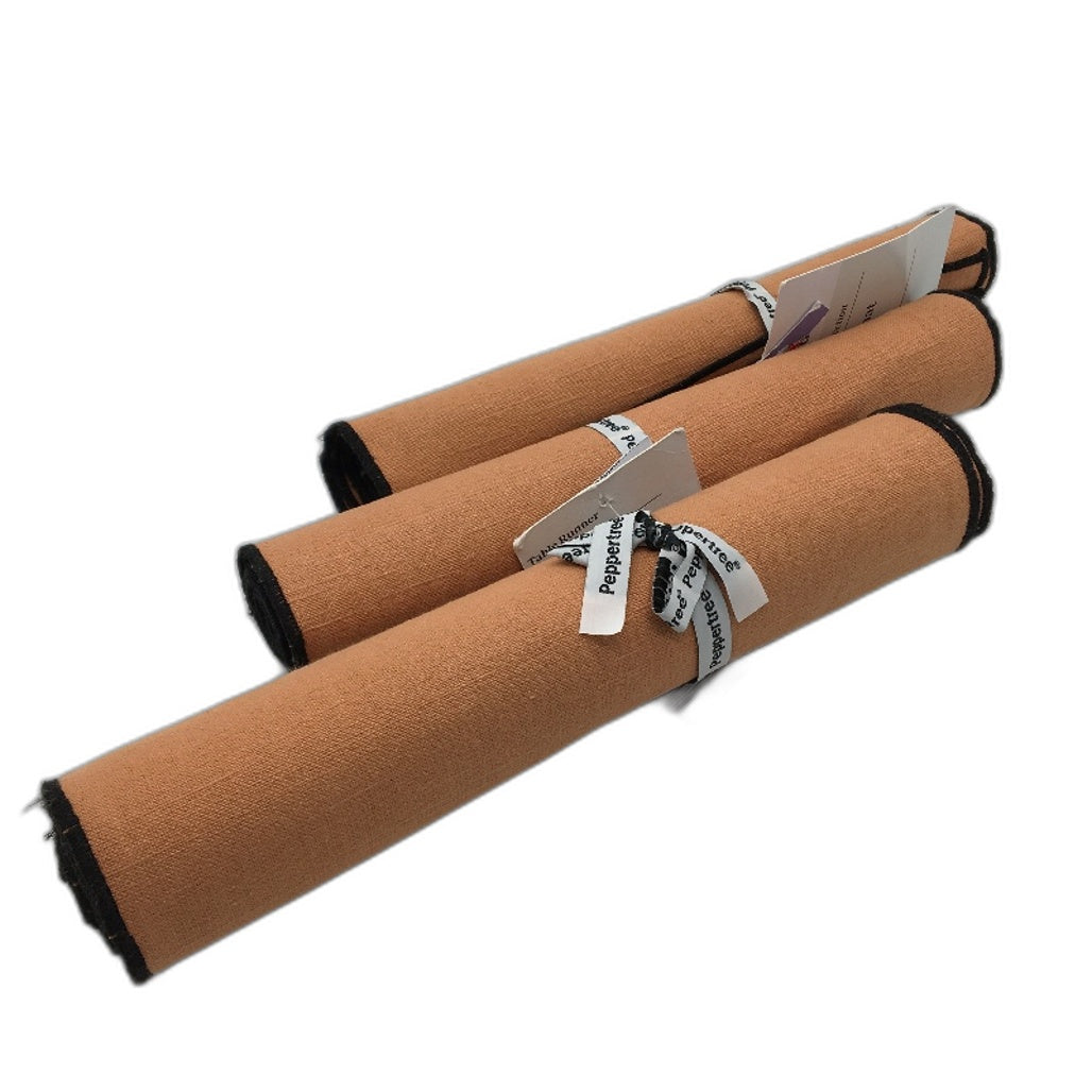 Peppertree 5pc Toasted Nut 2 Pair Placemats and Table Runner Napery Set NEW