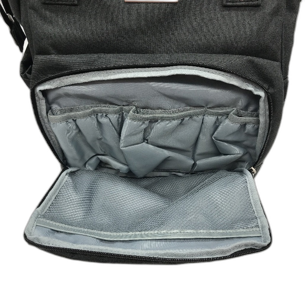 KeaBabies Canvas Waterproof Travel Nappy Bag with Changing Pad in Black NEW
